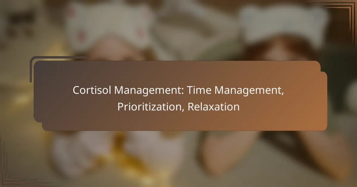 Cortisol Management: Time Management, Prioritization, Relaxation